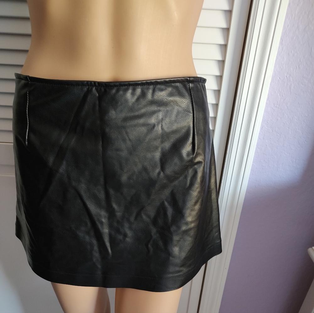 American Eagle Faux Leather Mini Dress With Built In Panties